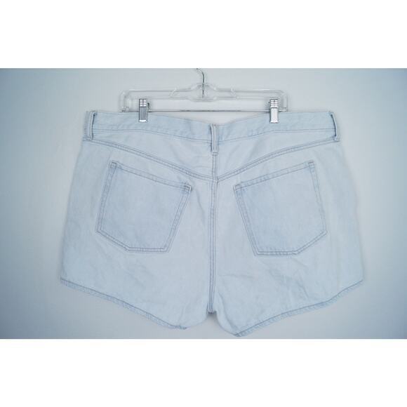 Old Navy High-Rise Slouchy‎ Straight Jean Shorts Distressed Light Wash Size 20 - Picture 8 of 13